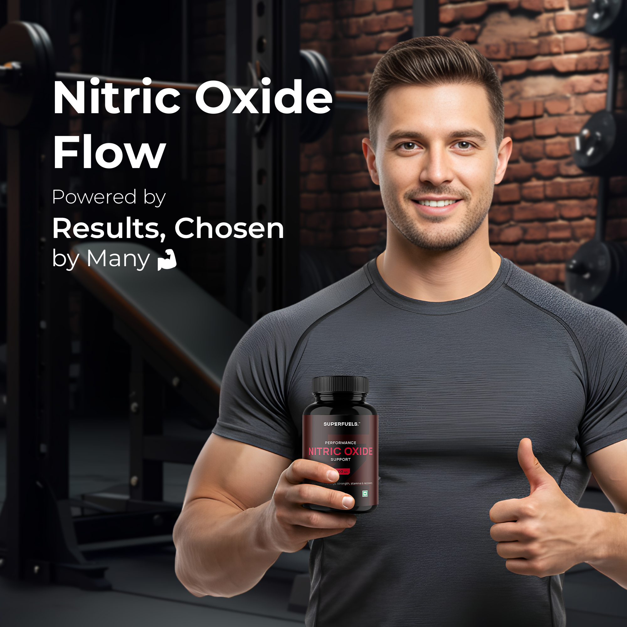 Nitric Oxide Support Capsules| Muscle Pump, Blood Flow & Workout Performance Support | L-Arginine & L-Citrulline Formula | Pre-Workout Endurance Booster | Pack of 1 - 60 Capsules