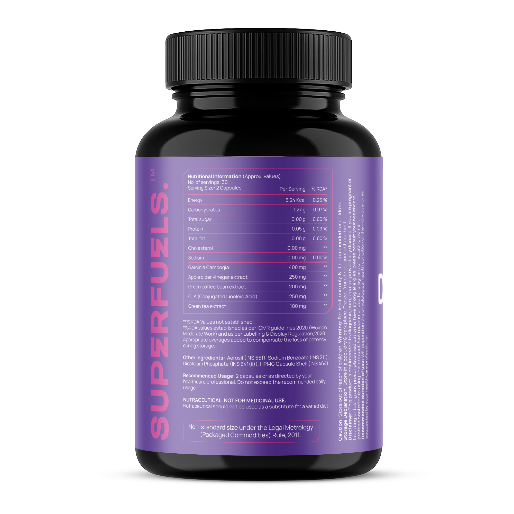 Women’s Diva Body | Weight Management & Cravings Control Support | Garcinia Cambogia, Green Coffee, ACV & CLA Blend | No Added Sugar | Pack of 1 (60 Capsules))
